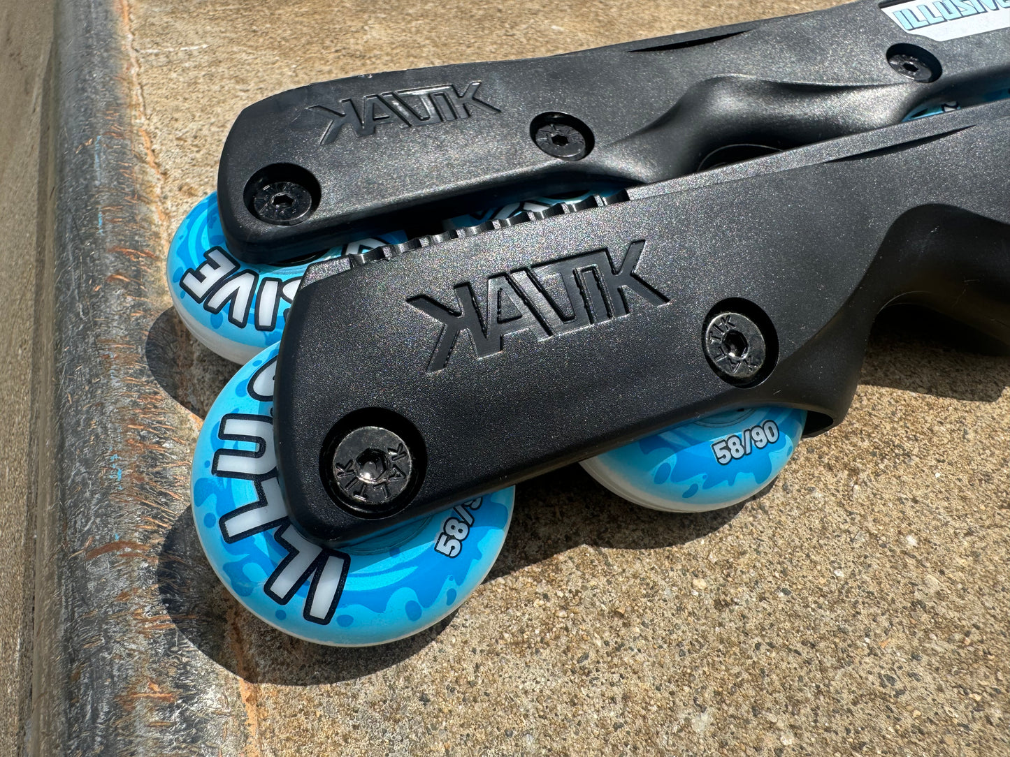 illusive x Kaltik stealth frame set - Black / Milks ready to roll 58MM 90a