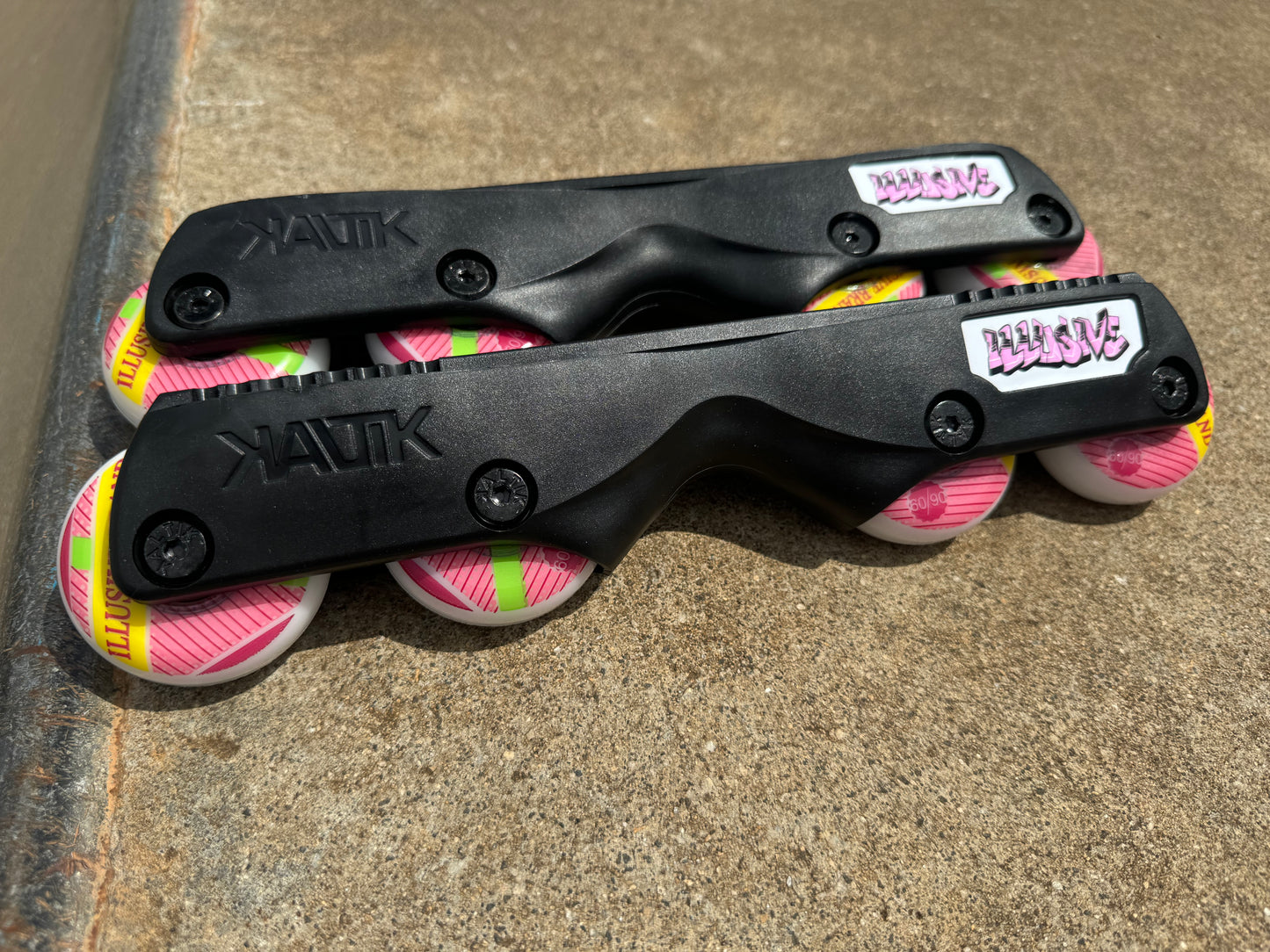 illusive x Kaltik stealth frame set - Black / McFlys ready to roll 60MM 90a